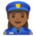 woman police officer, medium-dark skin tone